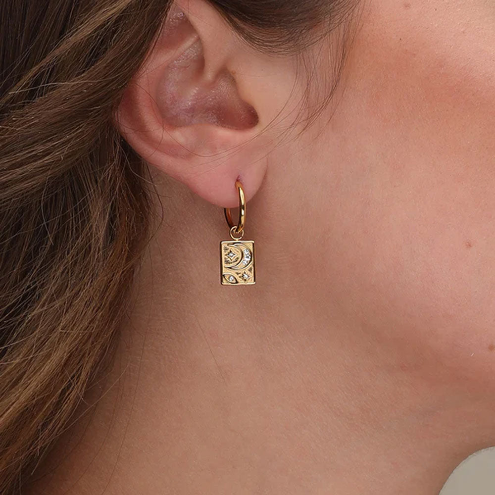 Celestial Square Dangle Earrings