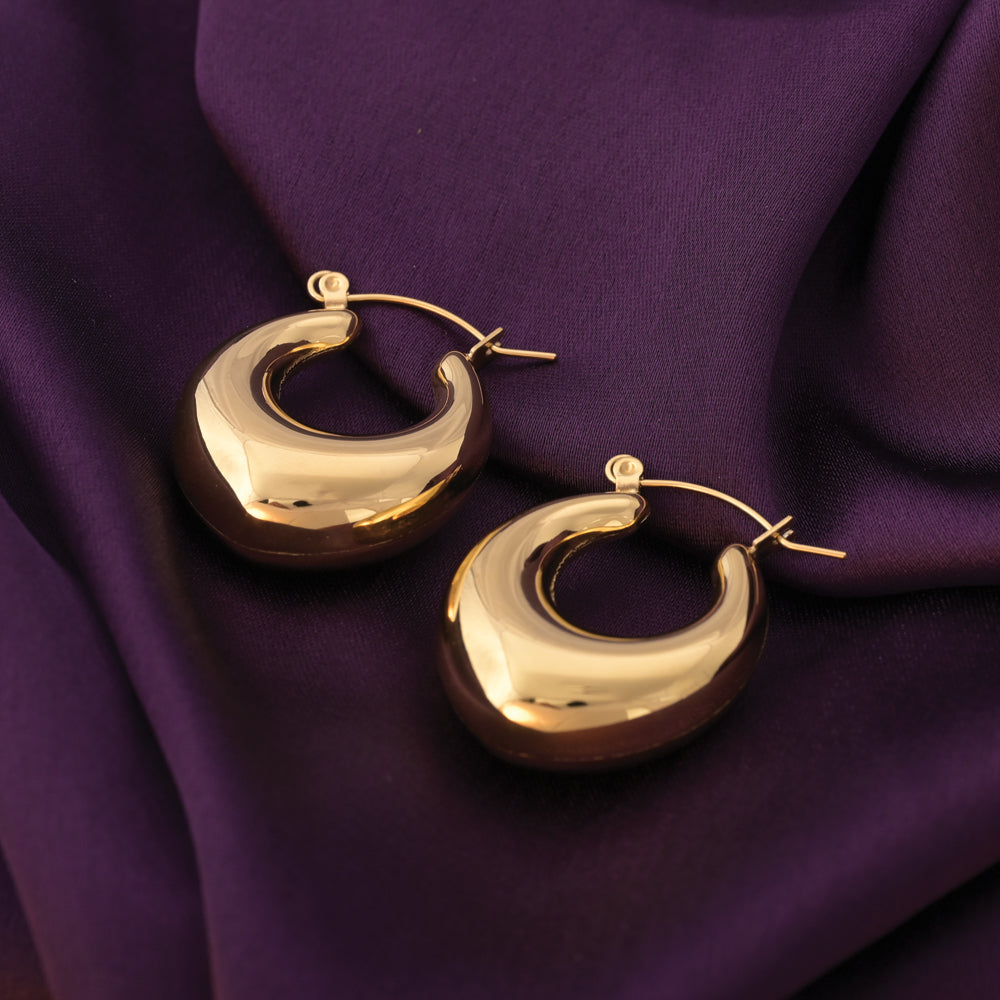 Chunky Drop Hoop Earrings