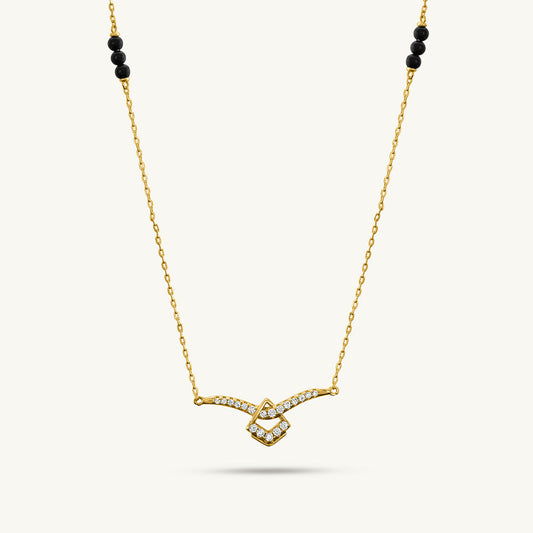 Dainty Minimalistic Diamond Mangalsutra | 18k Gold Vermeil