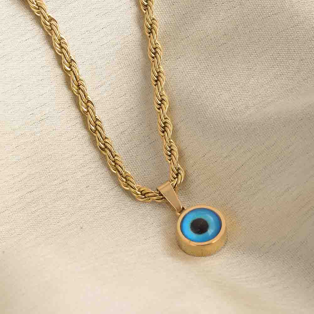 Evil-Eye Spiral Necklace